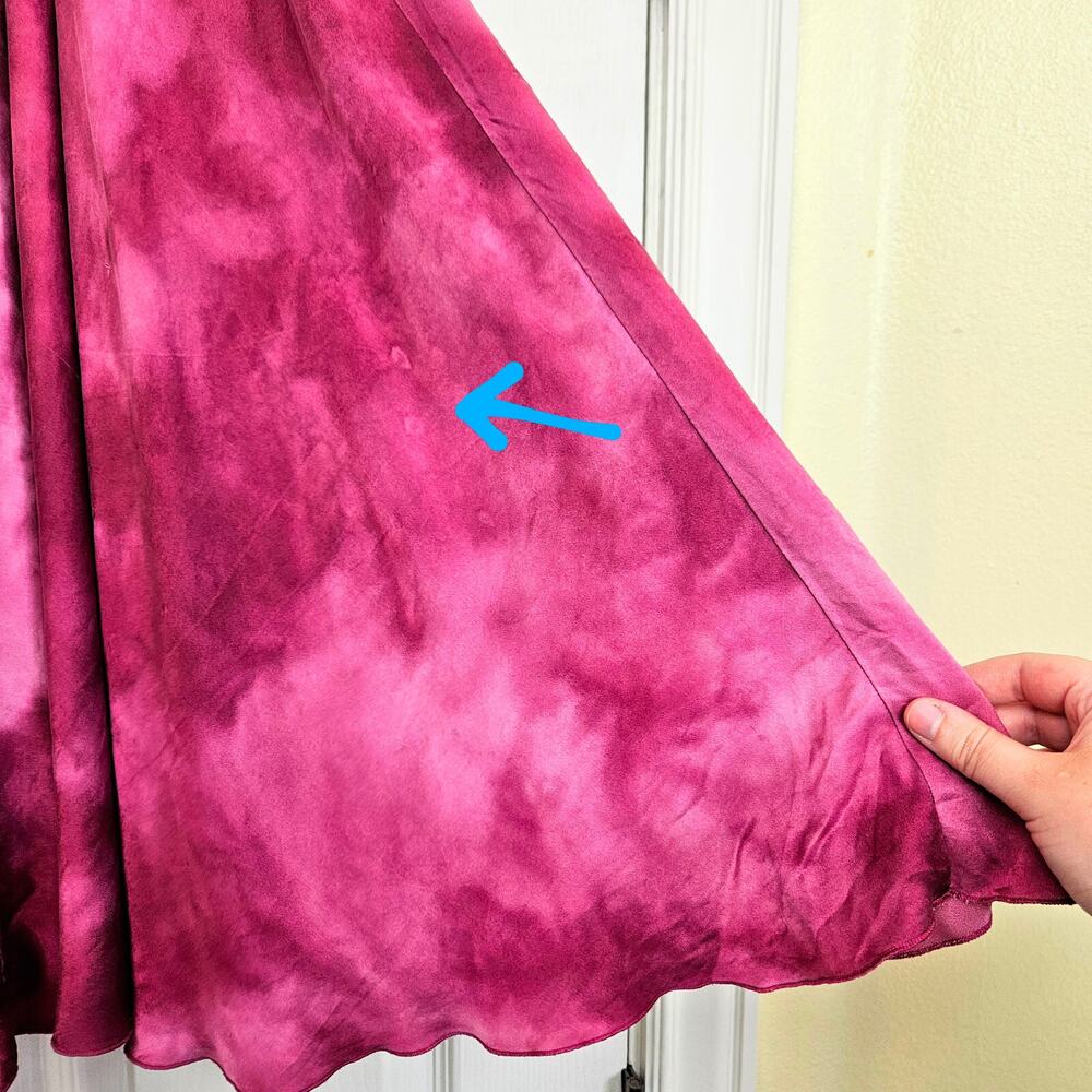 Vintage Silk Dress Womens XS Y2K Flowy Babydoll Velvet Boho Whimsygoth Witchy - Picture 8 of 10